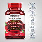 Piping Rock Apple Cider Vinegar 1600mg - 150 Caplets - image 3