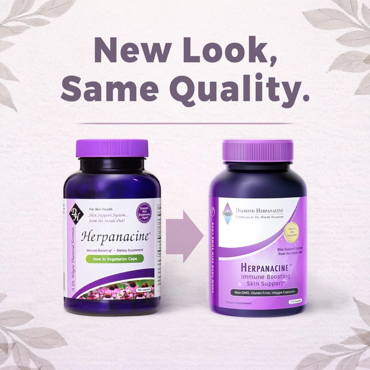 Herpanacine Diamond Natural Skin & Immune Vitamin Complex - 100 Capsules - image 3