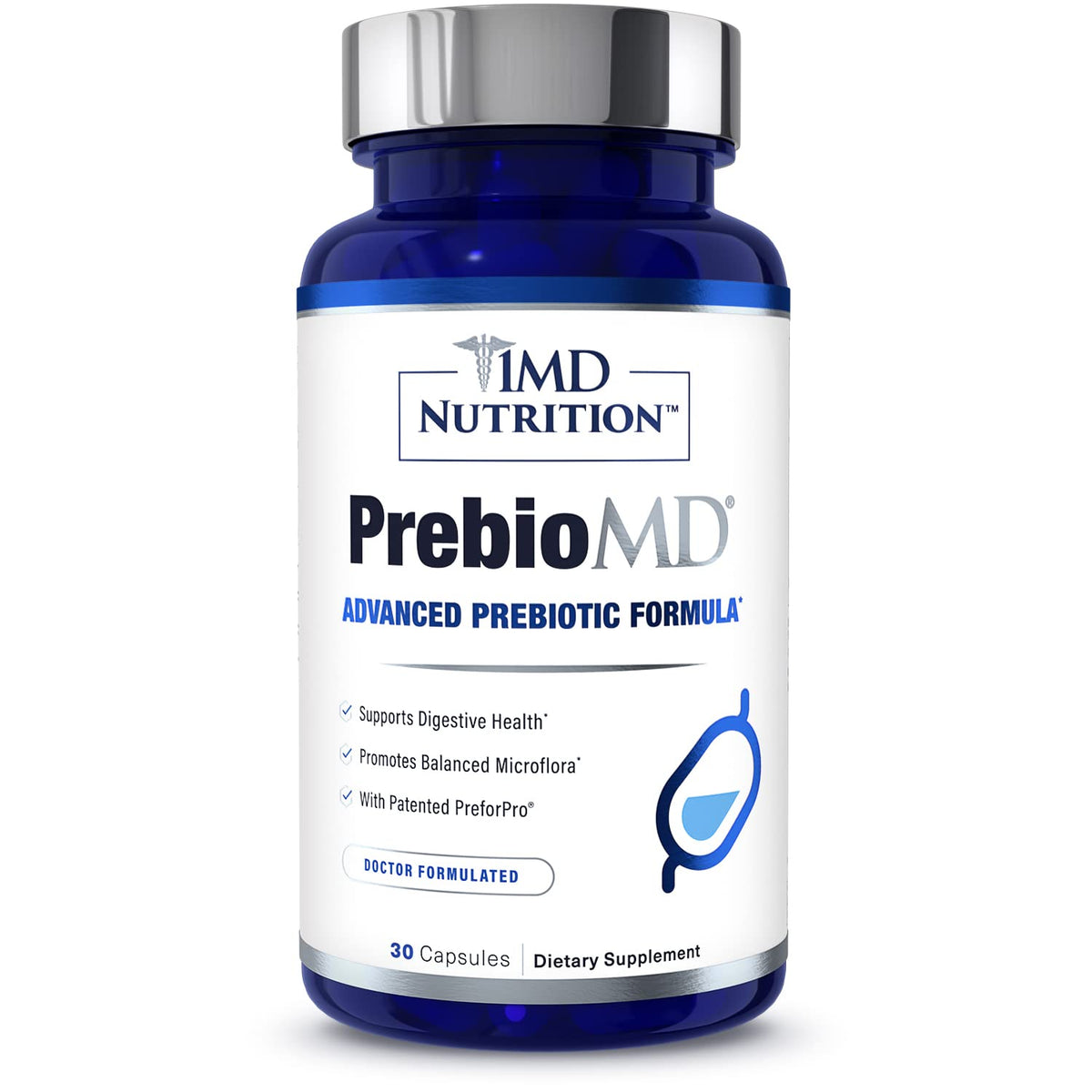 1MD Nutrition PreBioMD Prebiotic with PreforPro - 30 Capsules - image 7