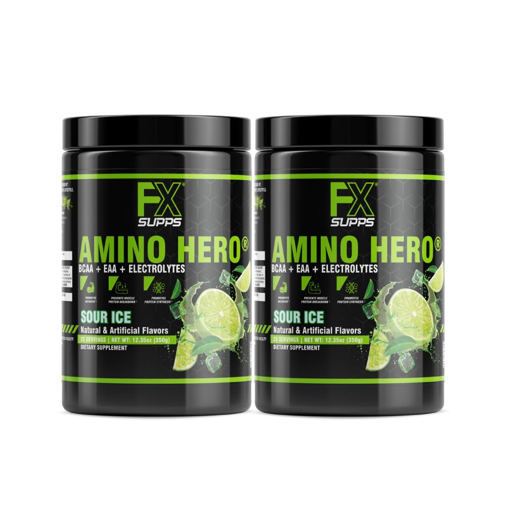 FXSUPPS Amino Hero Sour Ice Post-Workout Recovery Powder - 2 Pack
