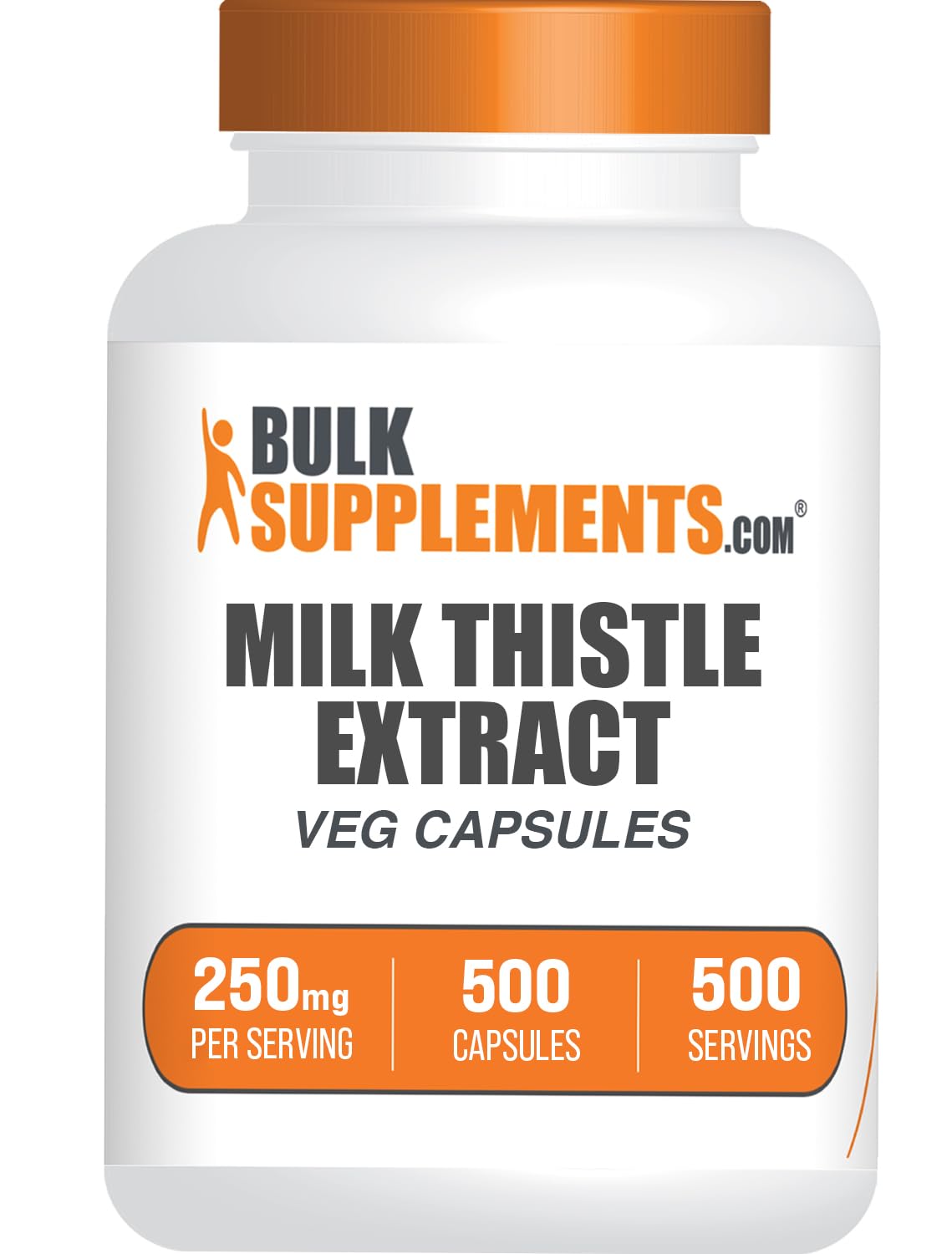 BulkSupplements Milk Thistle Extract Capsules - 500 Capsules