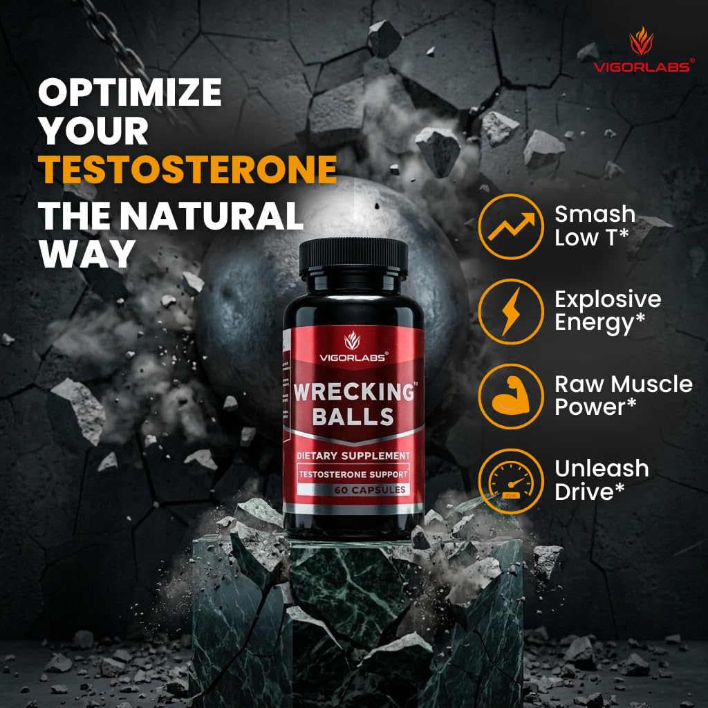 Vigor Labs Wrecking Balls Testosterone Booster - 60 Capsules - image 2