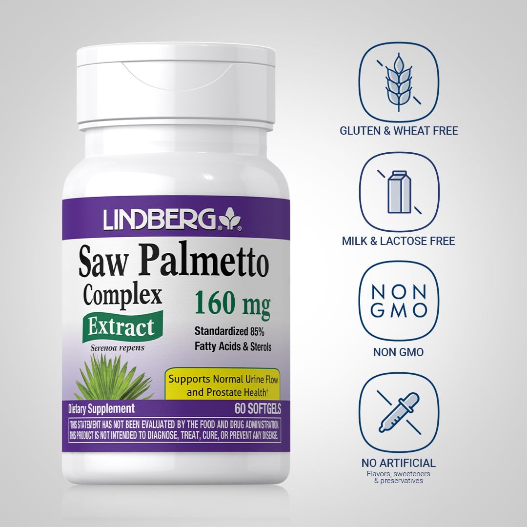 Lindberg Saw Palmetto Extract 160 mg - 60 Softgels - image 3