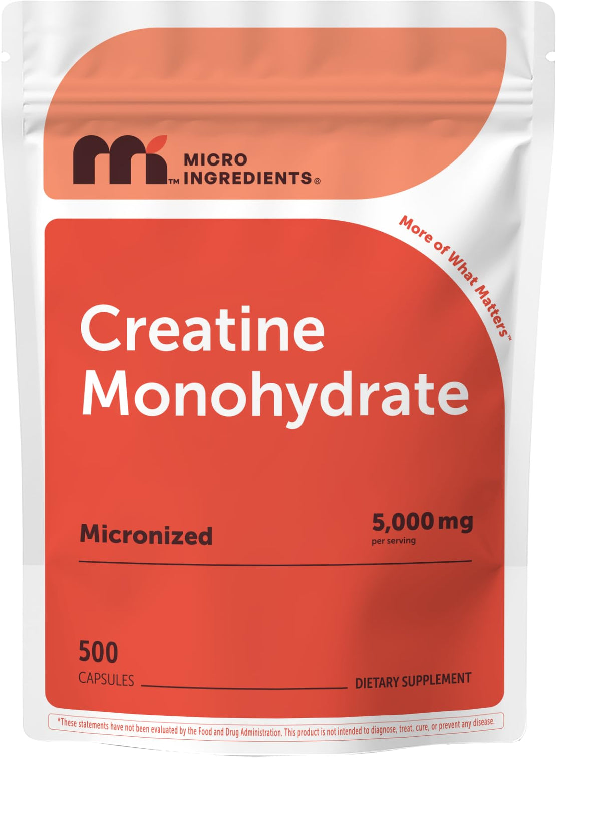 Micro Ingredients Creatine Monohydrate 5000mg - 500 Capsules