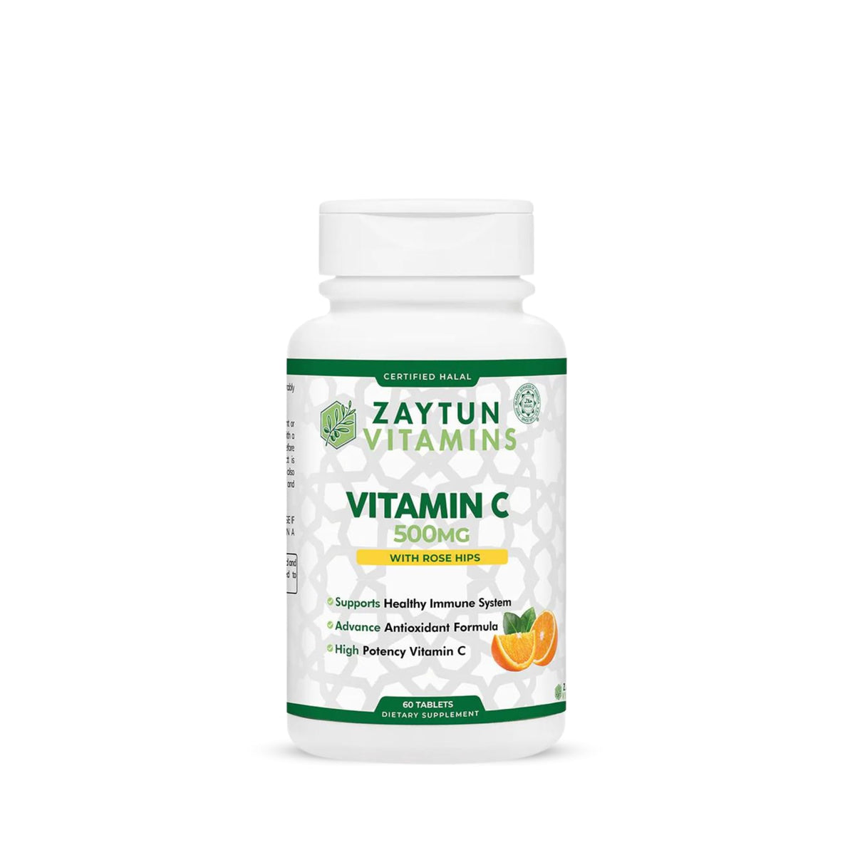 Zaytun Halal Vitamin C 500mg Immune Support - 60 Tablets