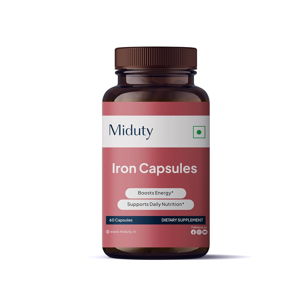 Miduty Iron Capsule with Vitamin C & B12 - 60 Capsules