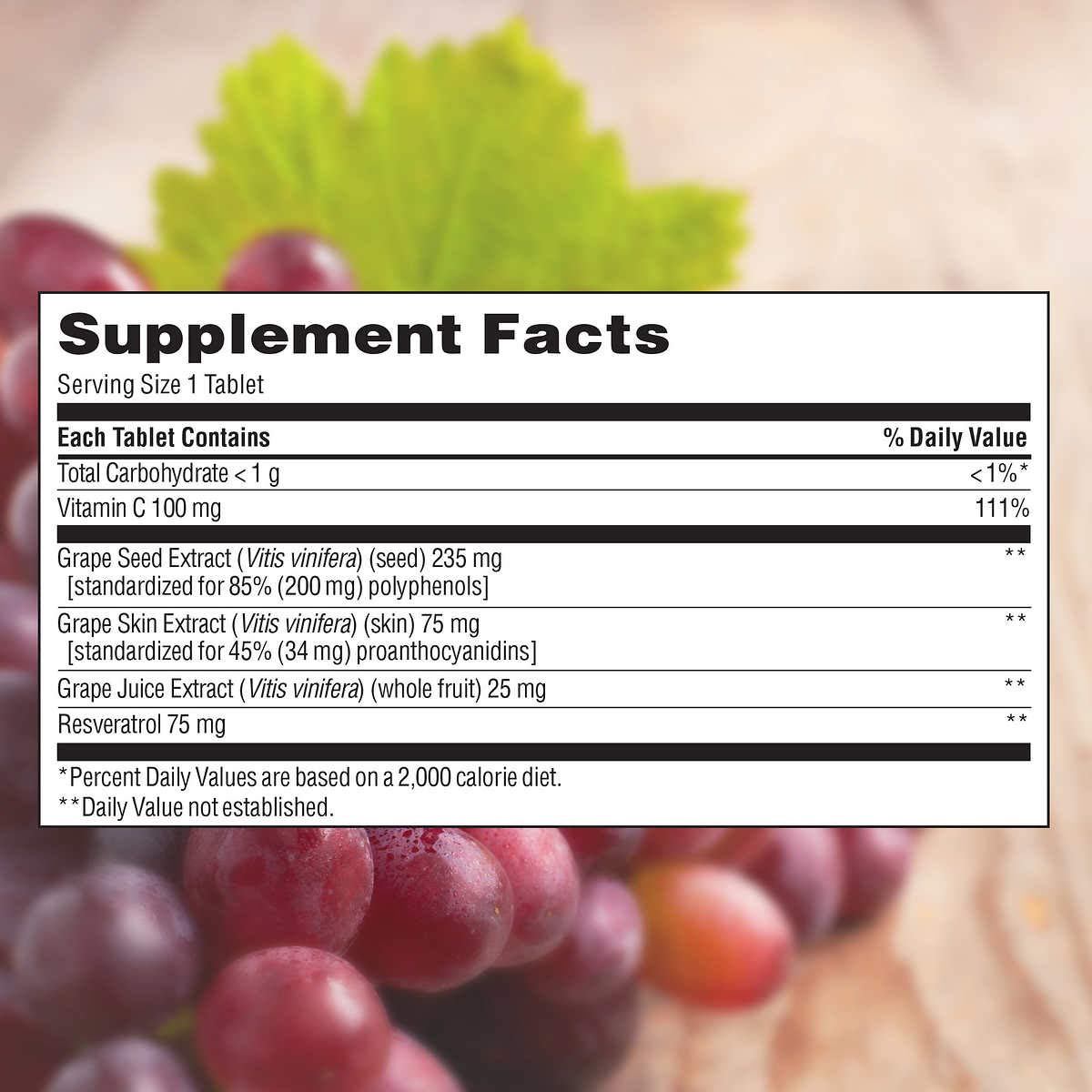 TruNature Grape Seed and Resveratrol Tablets - 150 Count - image 2