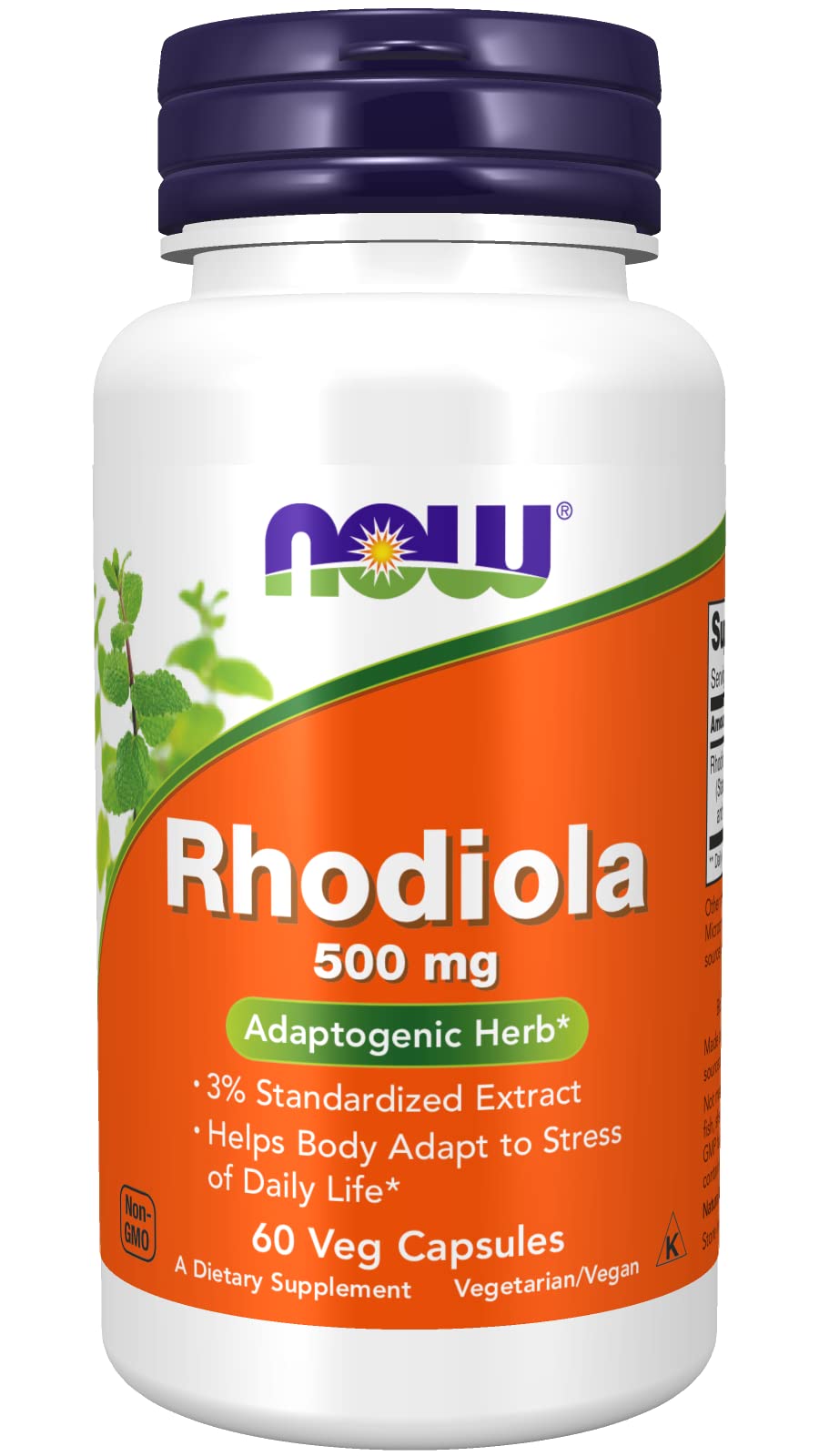 Now Foods Rhodiola 500 mg Adaptogen - 60 Vegetarian Capsules