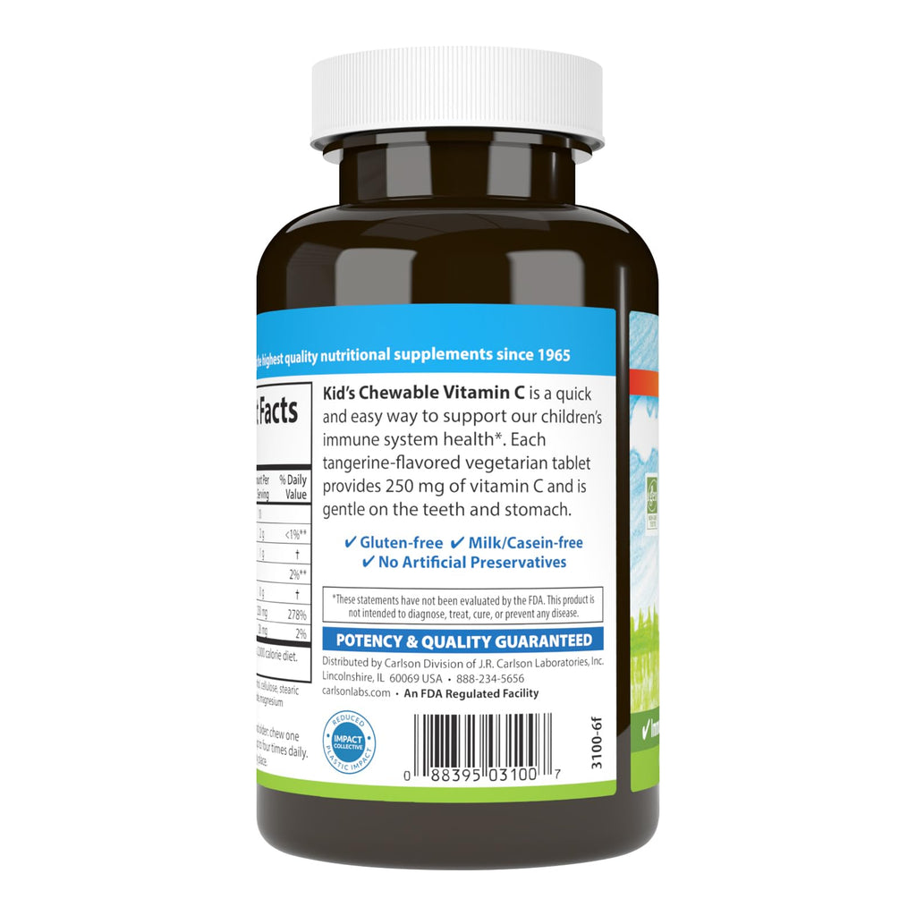 Carlson Kid's Chewable Vitamin C 250 mg - 60 Tablets - image 3