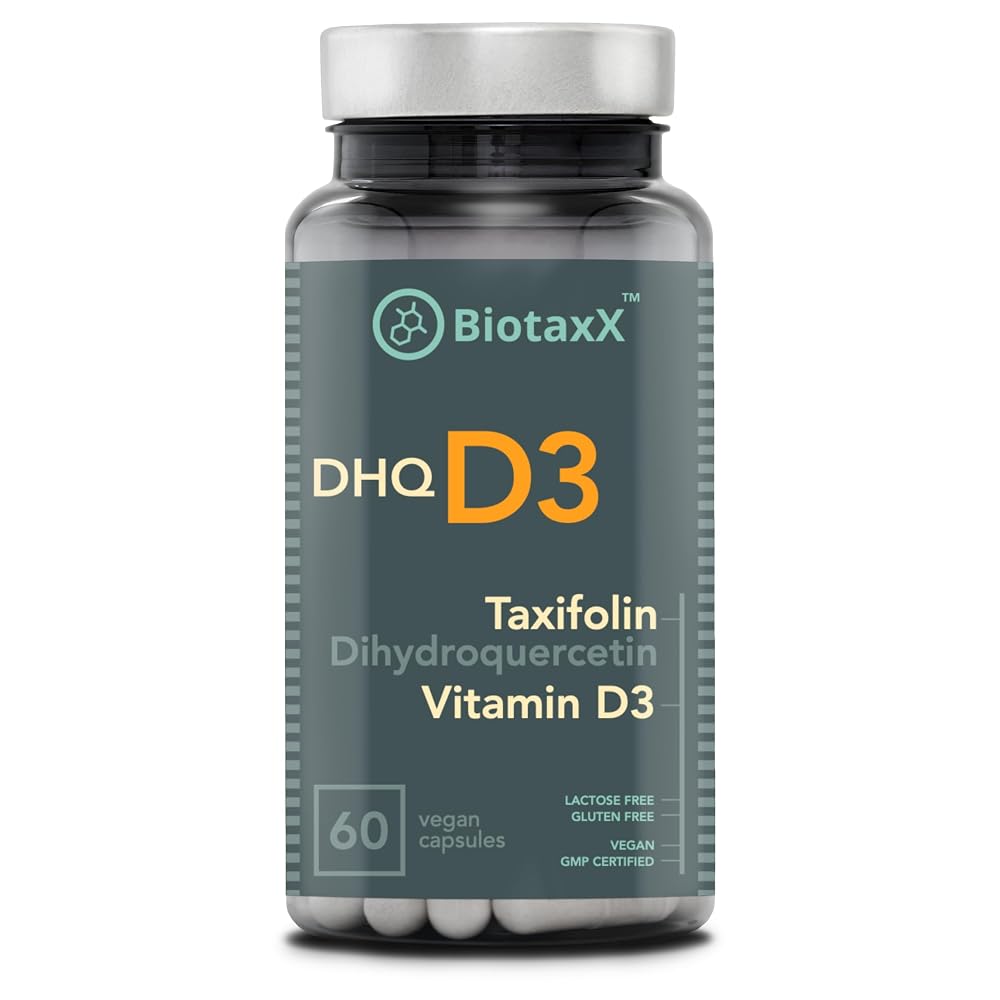 BiotaxX Taxifolin Vitamin D3 Antioxidant & Bone Health - 60 Vegan Capsules