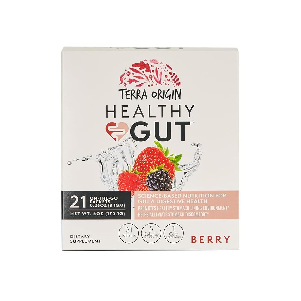 Terra Origin Healthy Gut Stick Packs, Berry Digestive Support - 21 Count