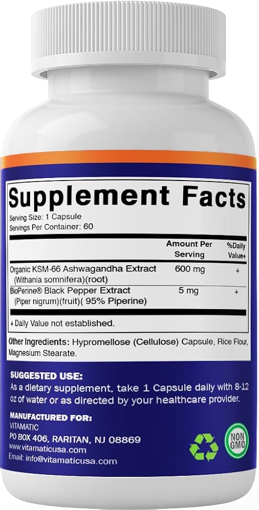 Vitamatic KSM-66 Ashwagandha Root Extract with Bioperine - image 9