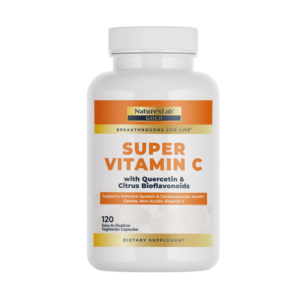 Nature's Lab Gold Super Vitamin C 1000mg Immune Support - 120 Capsules