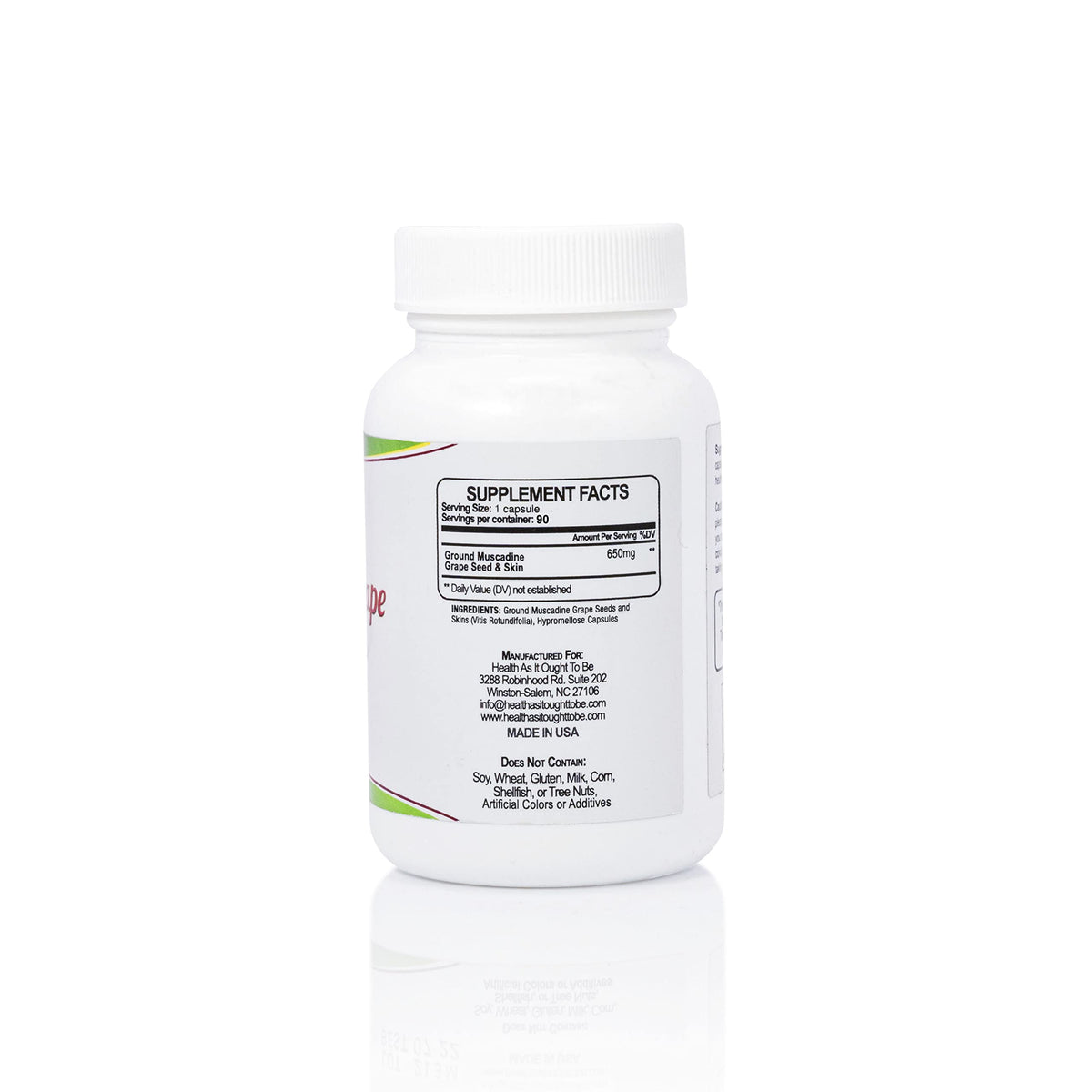 Health As It Ought To Be Muscadine Seed & Skin Antioxidant - 90 Capsules - image 2