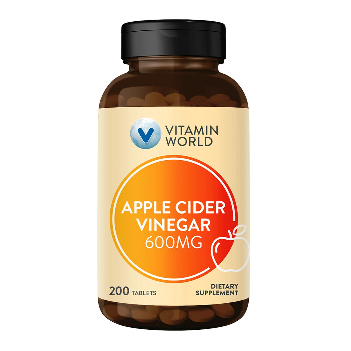Vitamin World Apple Cider Vinegar 600 mg - 200 Tablets