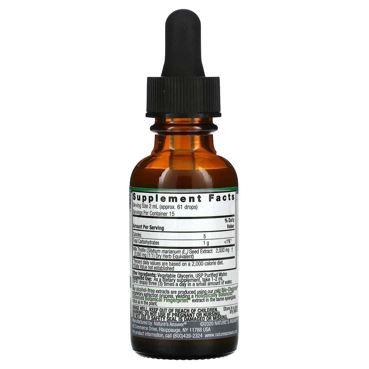 Nature's Answer Milk Thistle Seed Alcohol Free - 1 Fl Oz - image 2