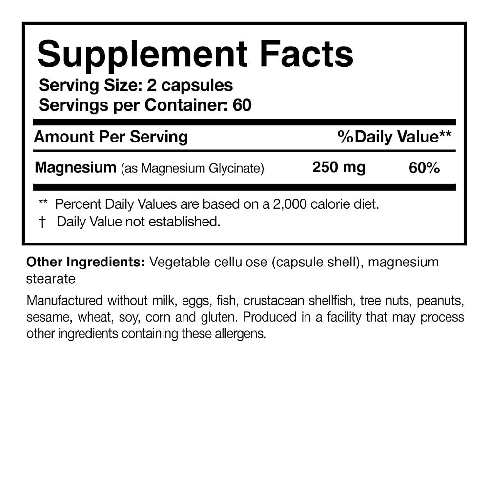 Researched Nutritionals Magnesium Glycinate 125mg - 120 Capsules - image 5