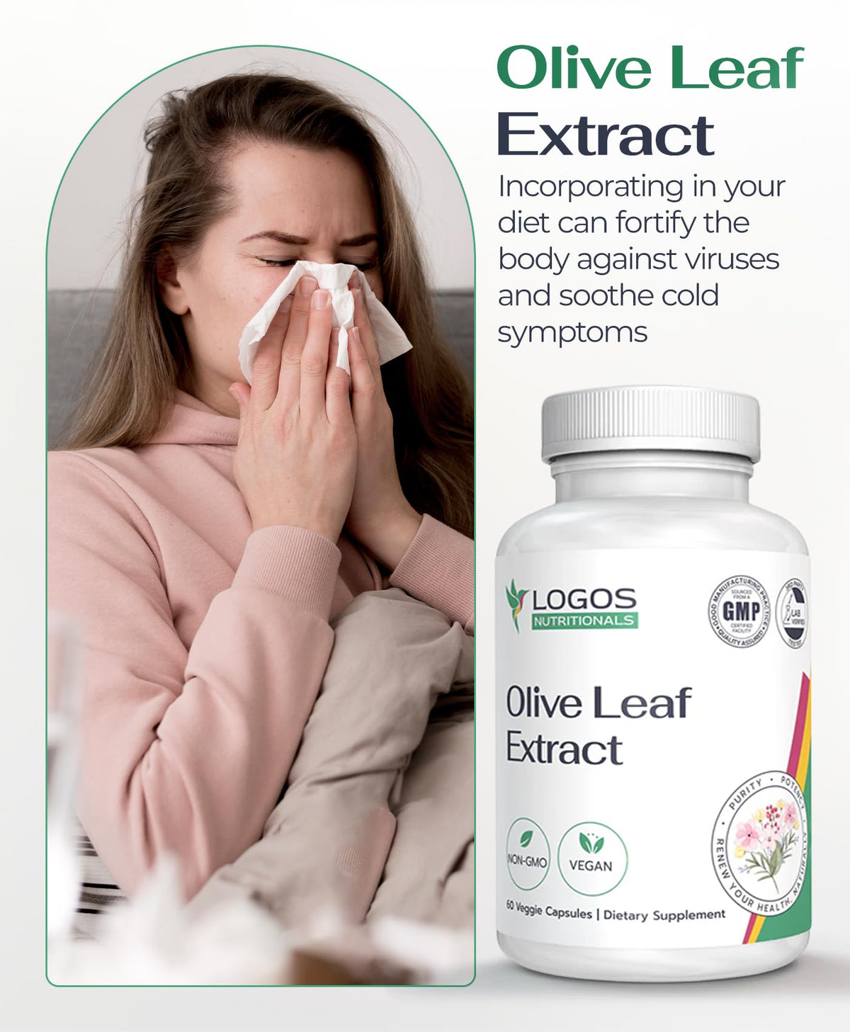 Logos Nutritionals Olive Leaf Extract Capsules - 60 Count - image 5