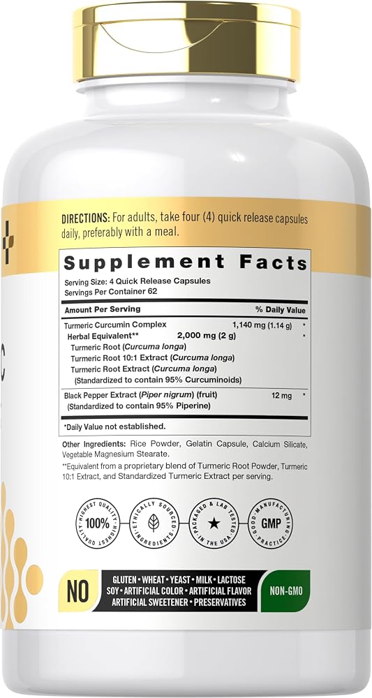 Doctor's Way Turmeric Curcumin Supplement - 250 Capsules - image 2
