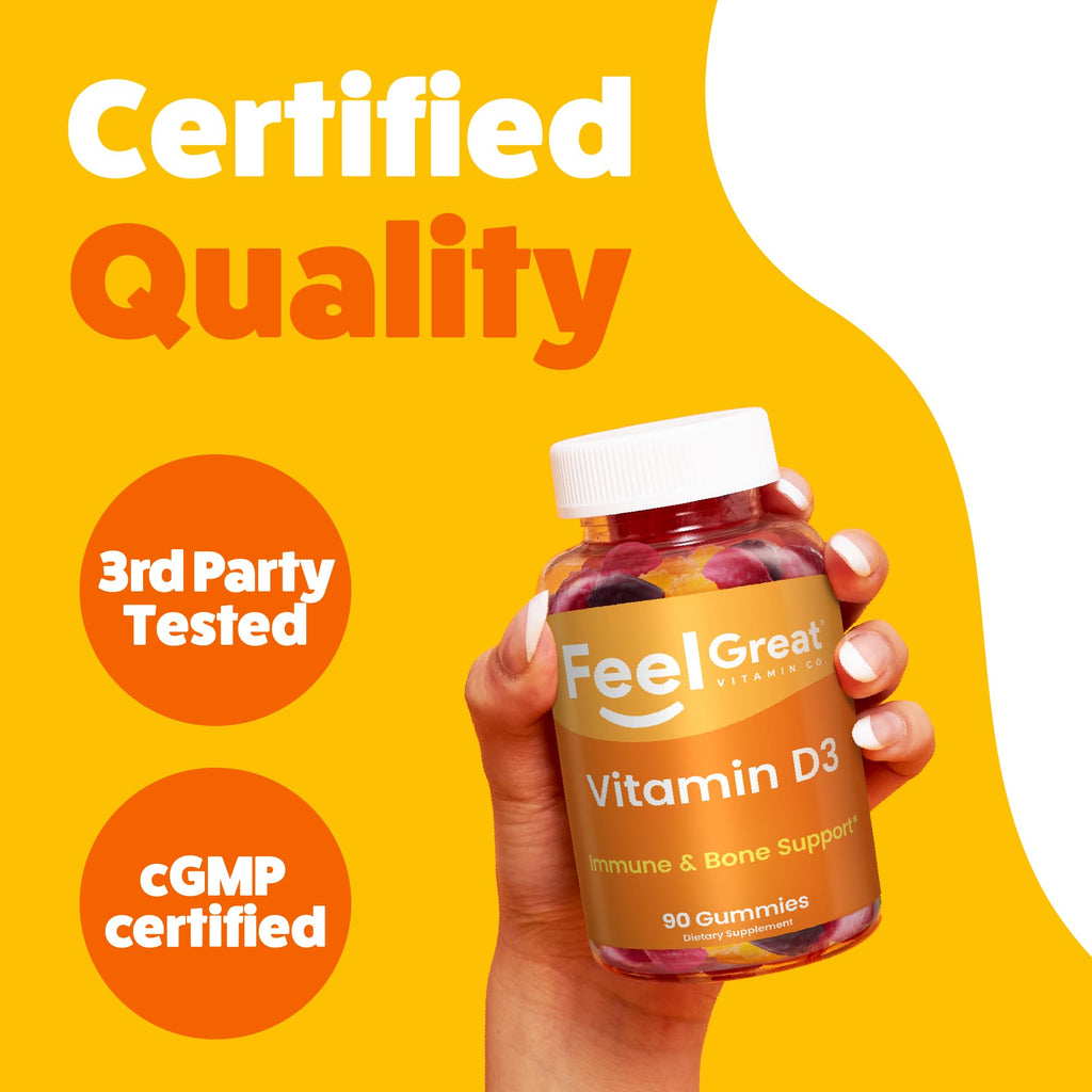 Feel Great Vitamin D Gummies for Adults Immune Support - 90 Gummies - image 7
