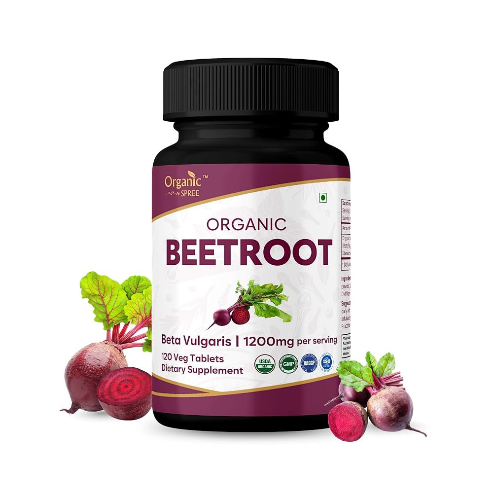 ORGANIC SPREE Beetroot Tablets for Circulation Support - 120 Tablets