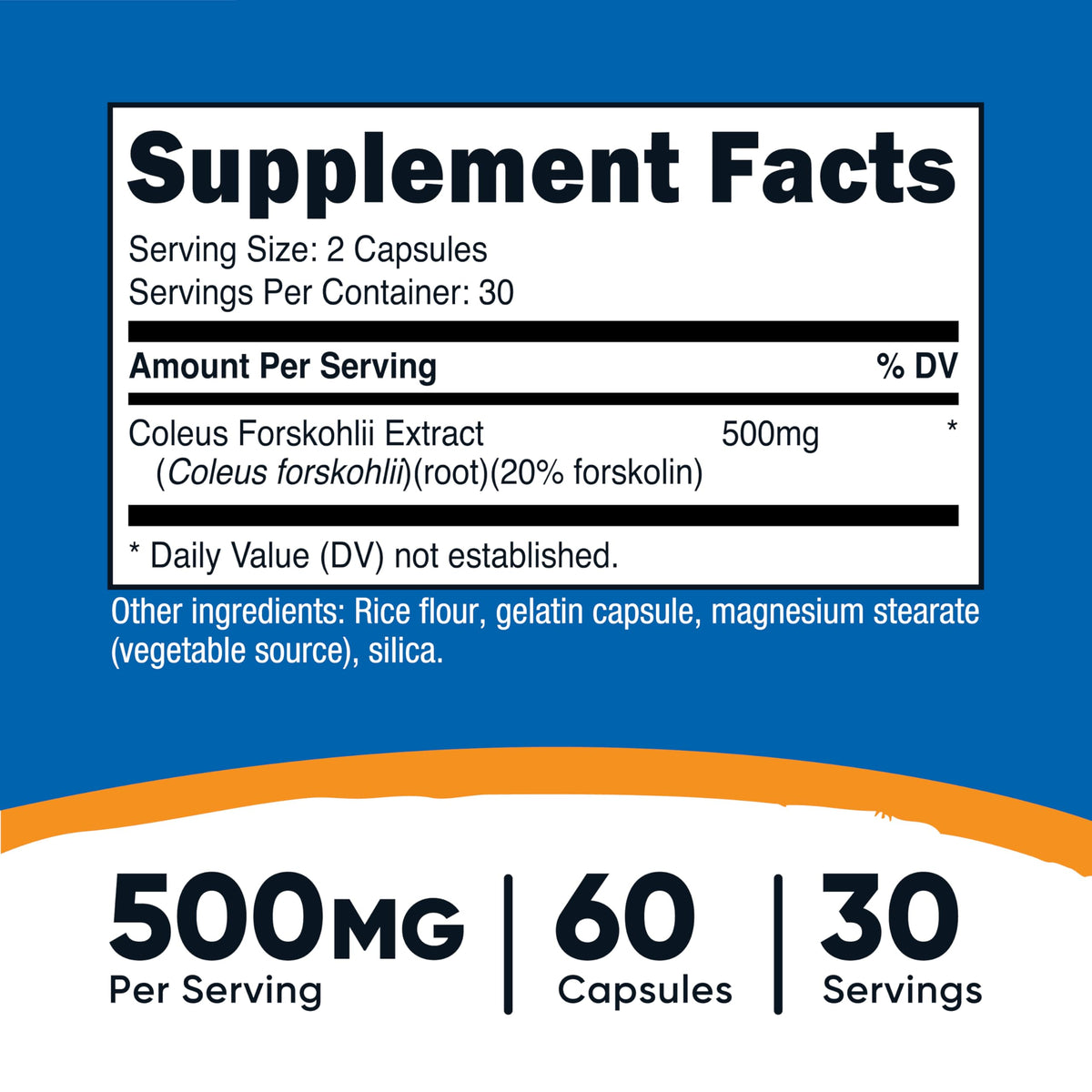 Nutricost Coleus Forskohlii 500mg Capsules - Maximum Strength Formula