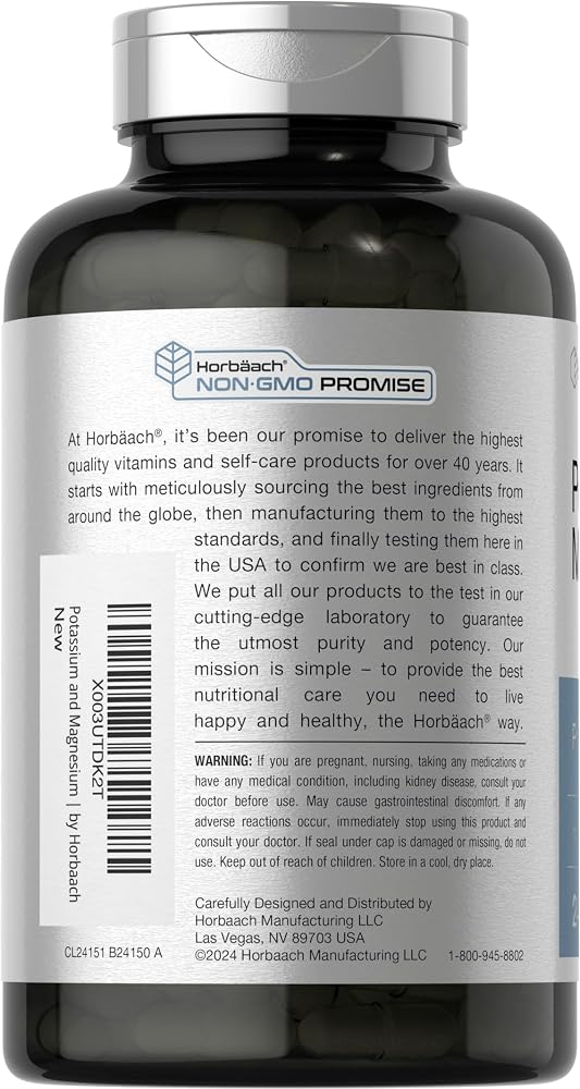 Horbäach Potassium Magnesium Supplement - 240 Capsules - image 3