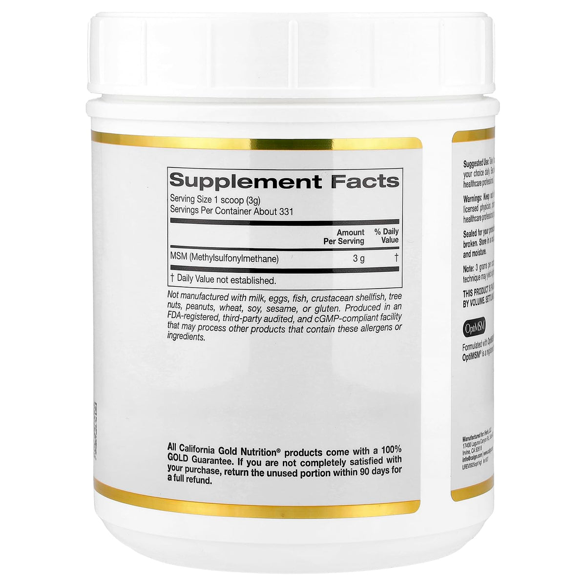 Lake Avenue Nutrition OptiMSM Flakes Joint Support - 35 oz - image 2