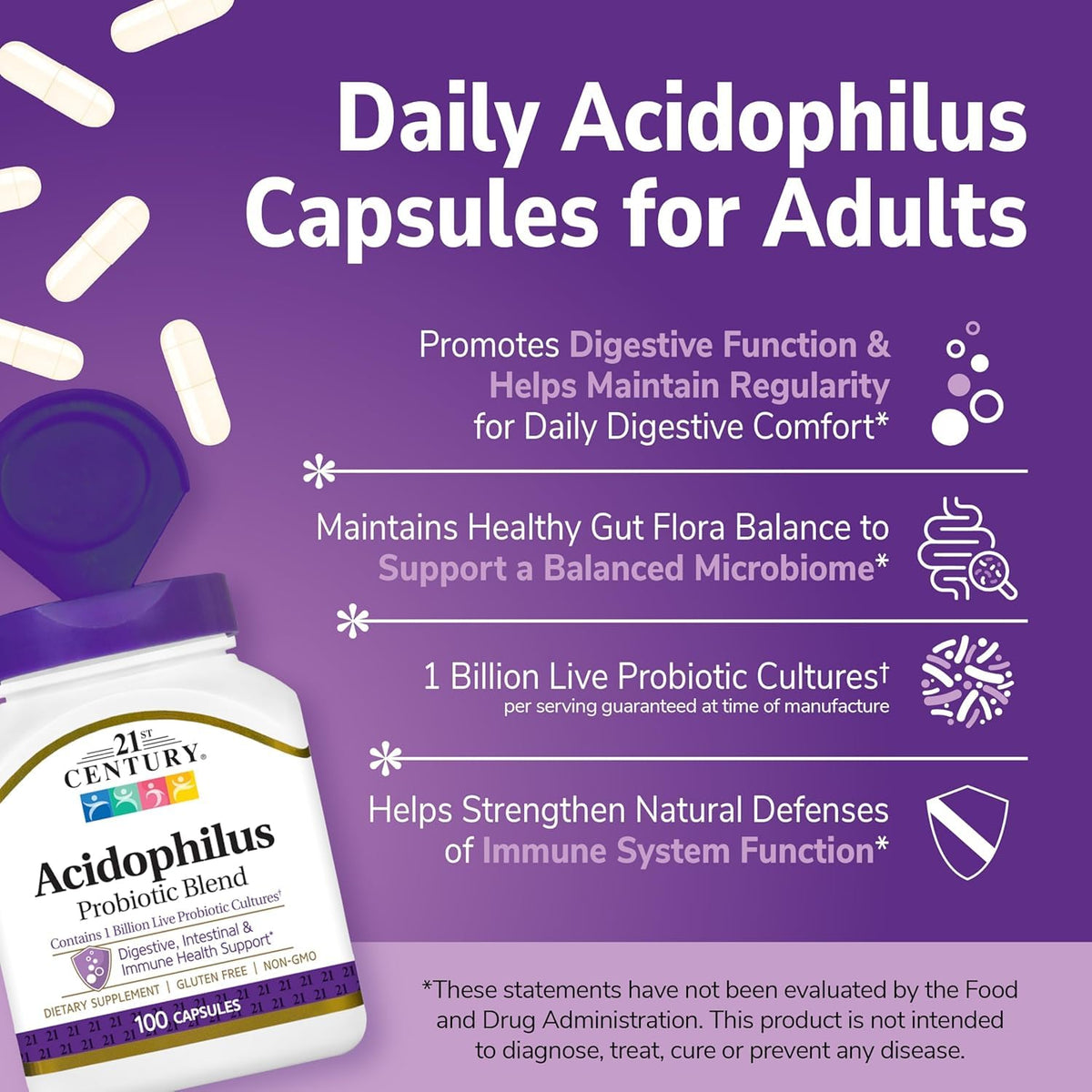 21st Century Acidophilus Capsules - 300 Count - image 5