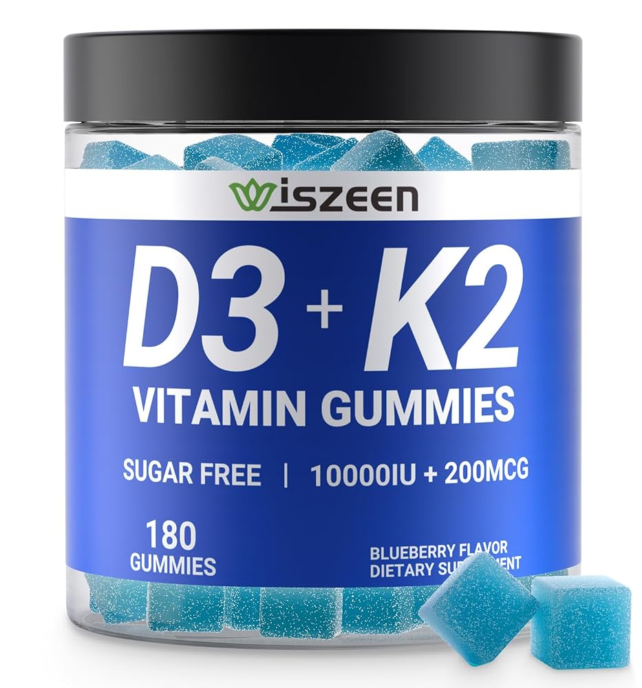 Wiszeen Vitamin D3 K2 Gummies 10000 IU - 180 Gummies