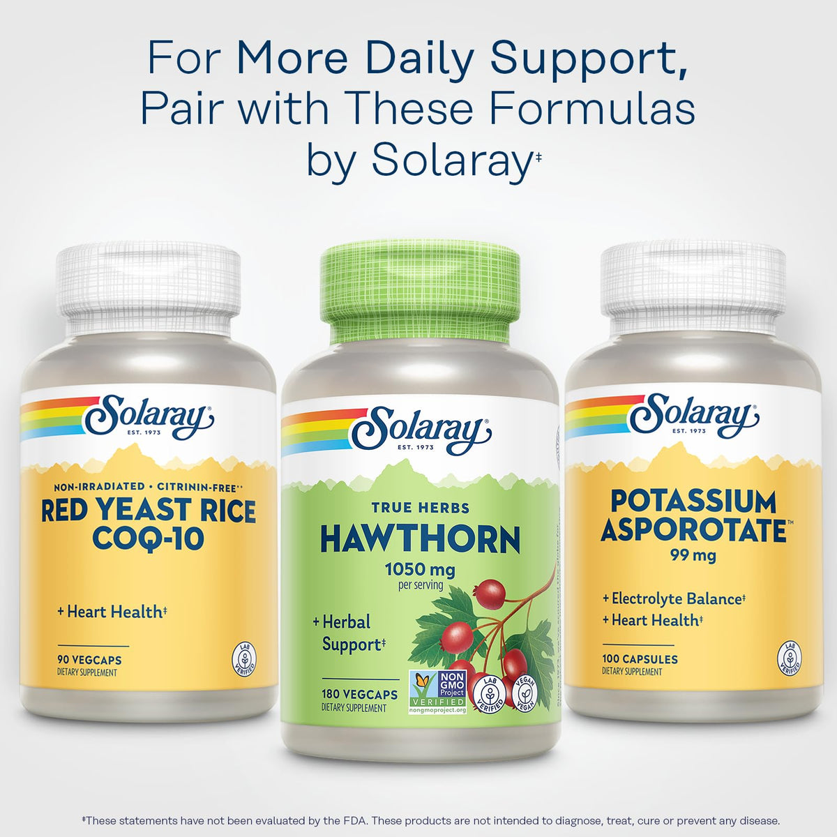 SOLARAY Hawthorn Berry 1050 mg Herbal Support - 180 Vegetarian Capsules - image 6