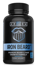 ZHOU Iron Beard Growth Vitamins for Men - 60 Vegetarian Capsules