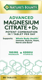 Nature's Bounty Advanced Vitamin D3 with Magnesium Citrate - 90 Tablets