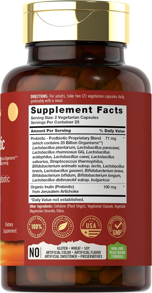 Tahoe Nutritionals Prebiotic, Probiotic & Postbiotic 25B CFU - 50 Capsules - image 2