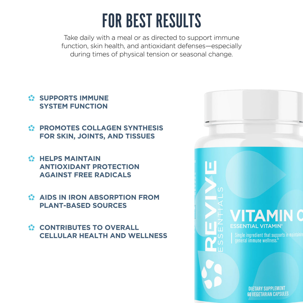 Revive MD Vitamin C 1000mg Immune Support - 200 Vegetarian Capsules - image 5