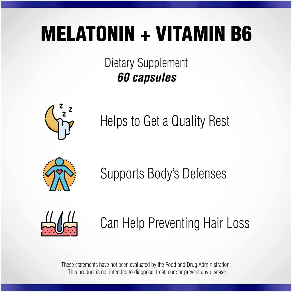 Natural Systems Melatonin 3 mg + Vitamin B6 Sleep Support - 60 Capsules - image 3