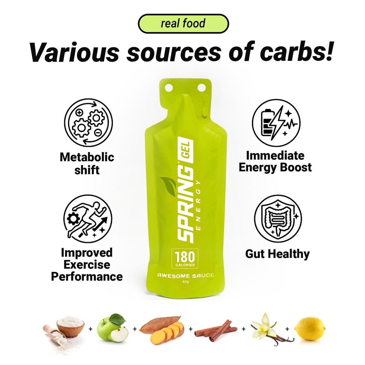 SPRING Energy Awesome Sauce Cinnamon Apple Pie Gel - 20 Pack - image 2