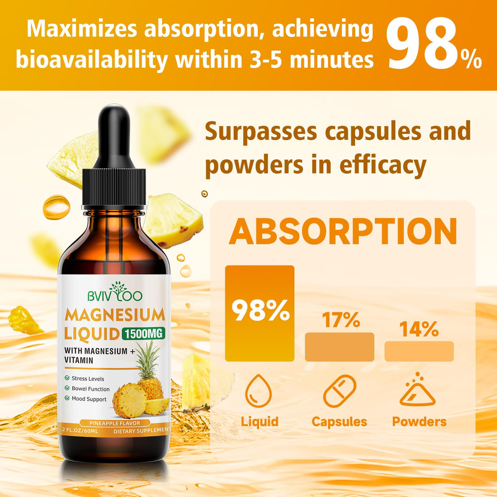 BVIVLOO Magnesium Glycinate Liquid - 2 Fl Oz - image 5