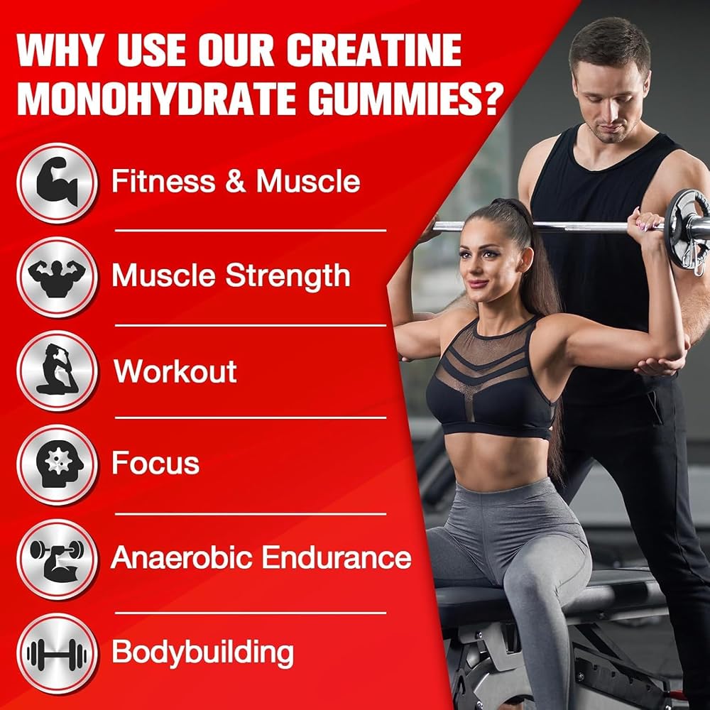 Mightnes Creatine Monohydrate Gummies for Men & Women - Creatine
