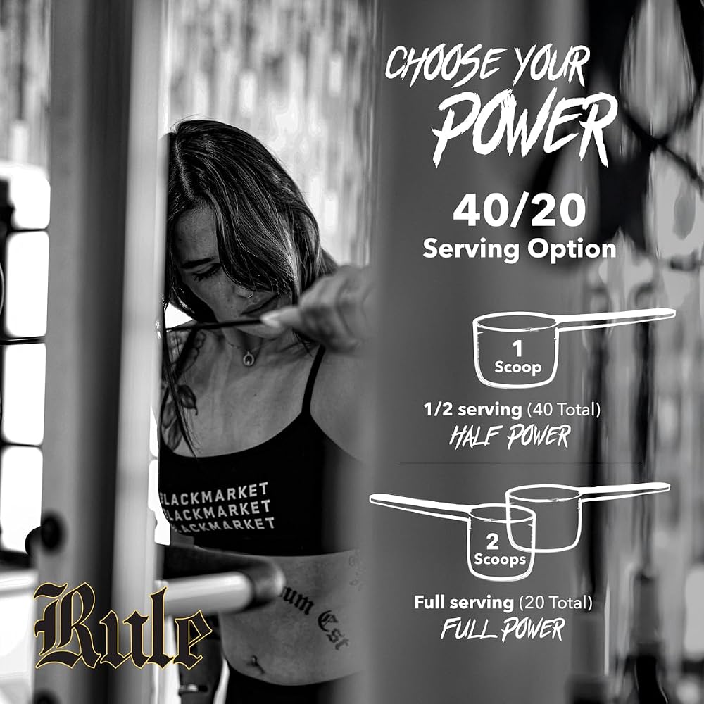 BLACKMARKET Rule High-Stimulant Nootropic Pre-Workout Powder - 40 Servings - image 8