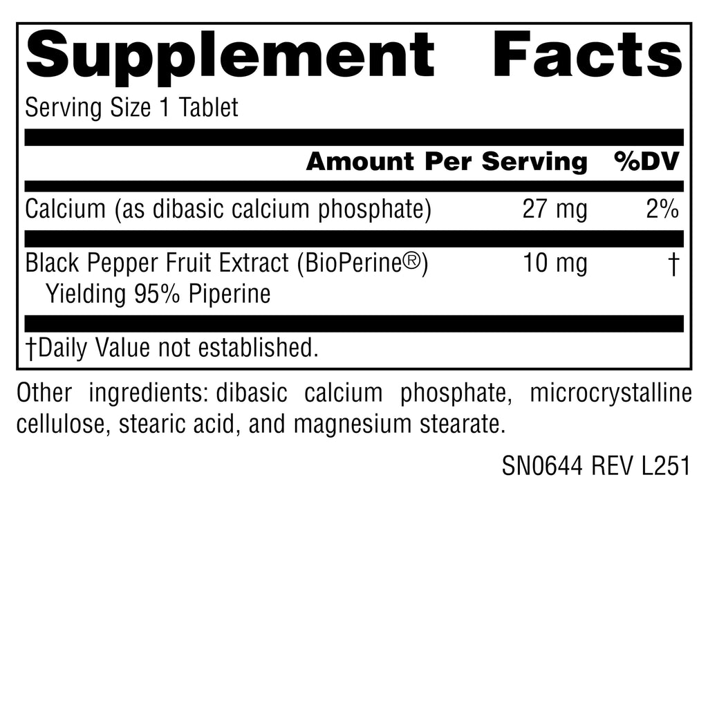 Source Naturals BioPerine 10 mg - 120 Tablets - image 2