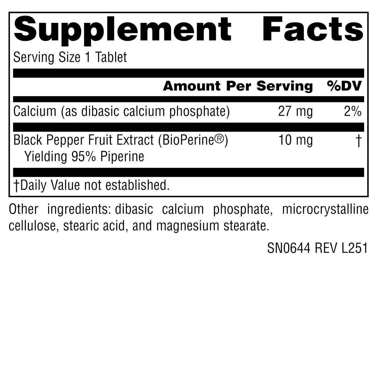 Source Naturals BioPerine 10 mg - 120 Tablets - image 2