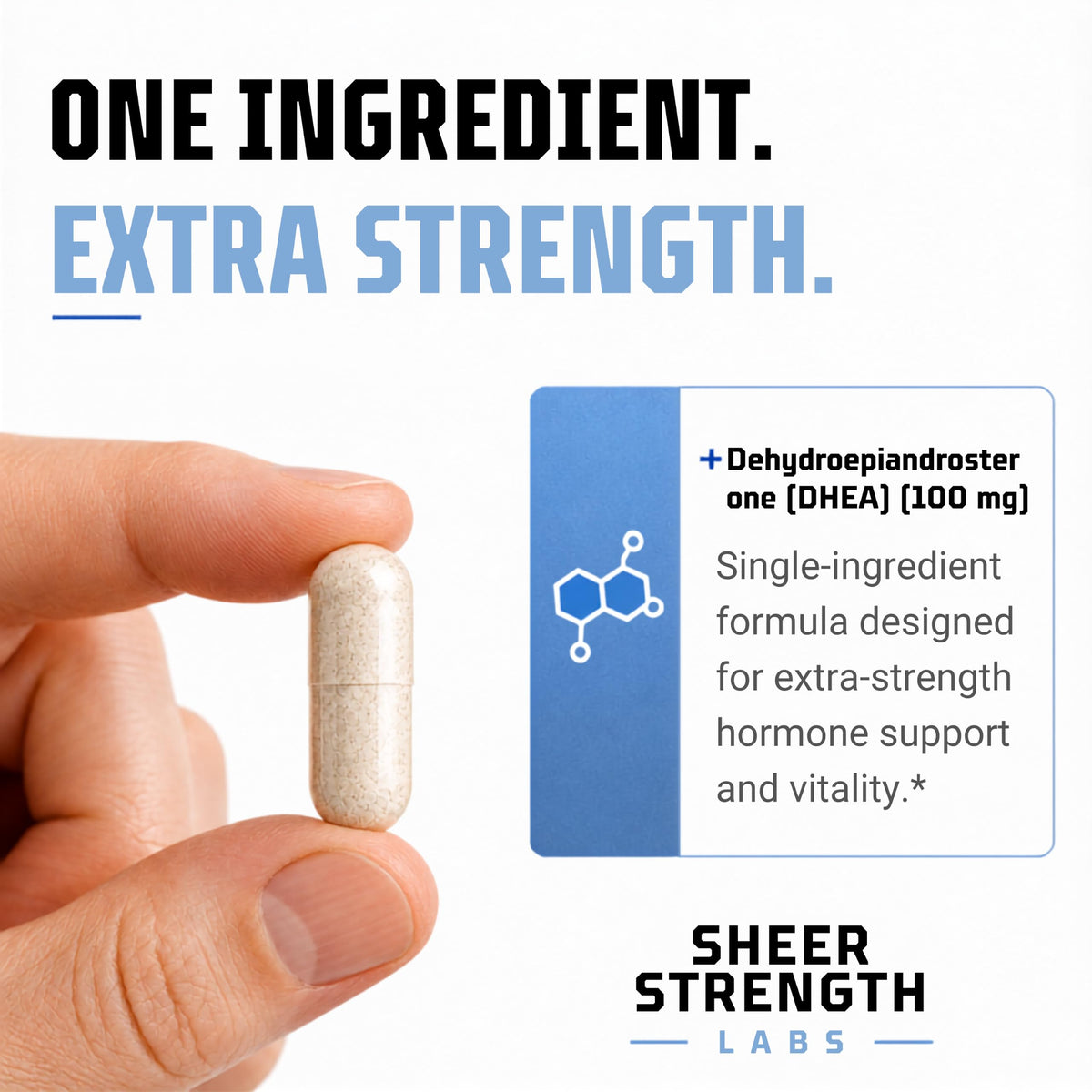 Sheer Strength Labs DHEA 100mg Supplement - 60 Capsules - image 4
