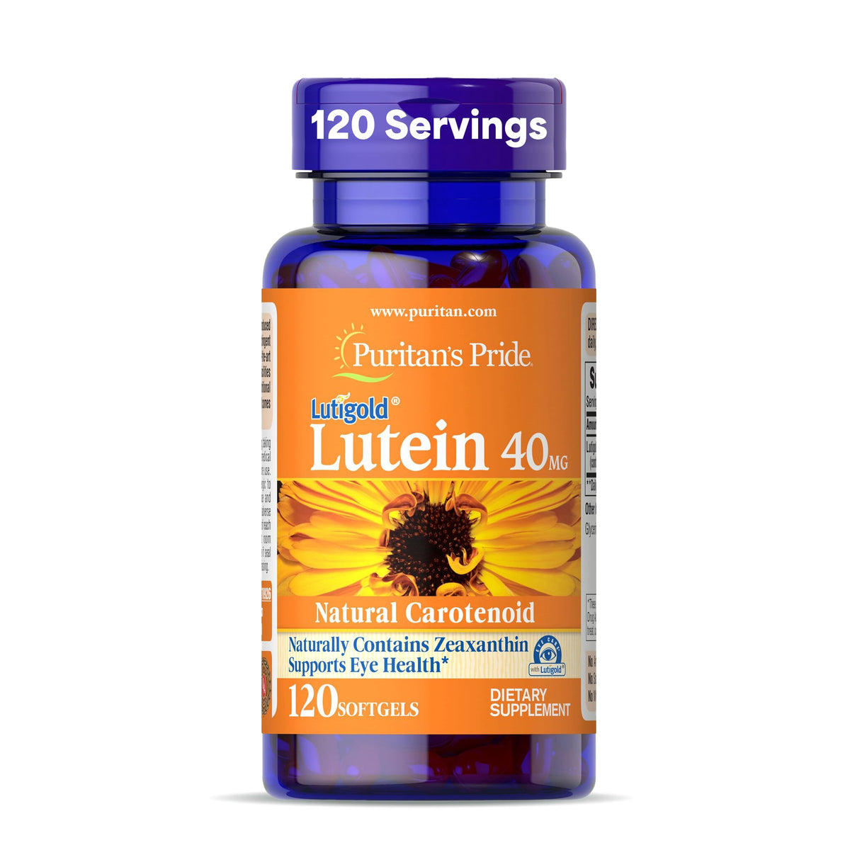 Puritan's Pride Lutein 40 mg with Zeaxanthin Eye Health Support - 120 Softgels