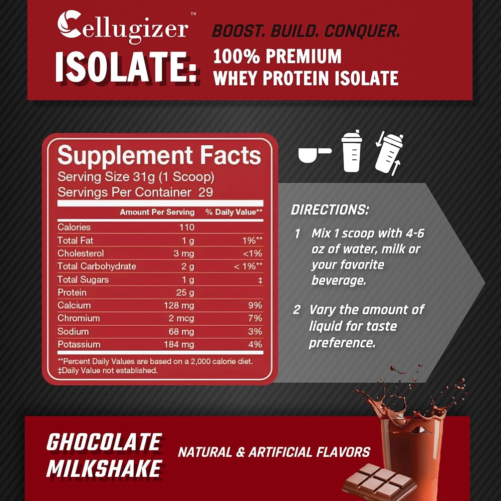 Cellugizer 100% Whey Isolate Protein Powder - 2 lb - image 3