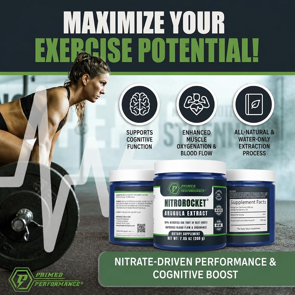 Primed Performance NitroRocket® Plant-Based Nitric Oxide Powder - image 5