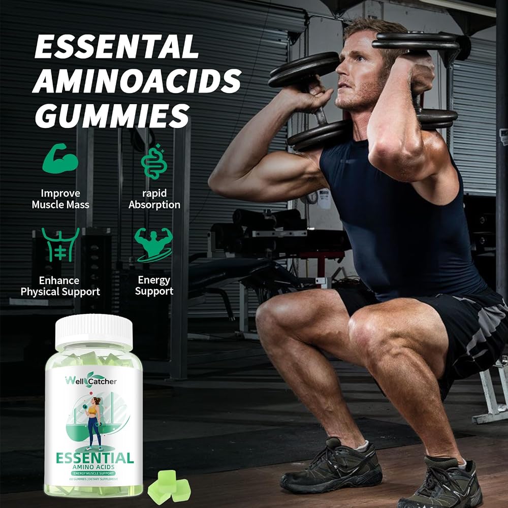 Wellcatcher EAA Gummies Essential Amino Acids All 9 Essential Aminos