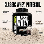 NutraBio Classic Whey Protein Powder Supplement - 25g of Protein Per
