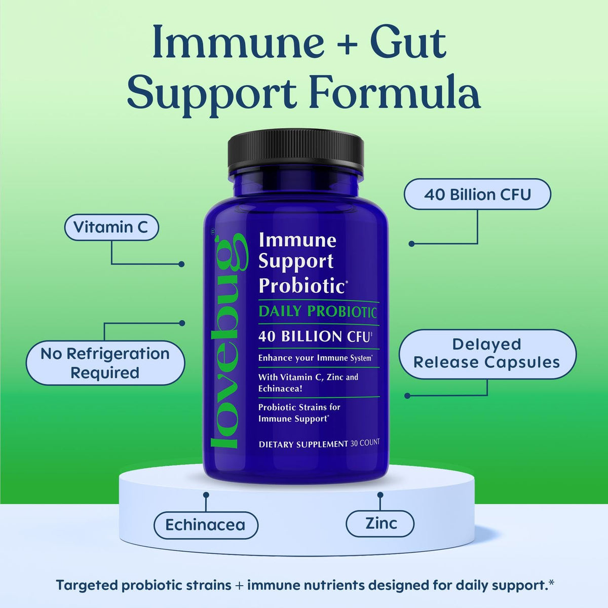 LOVEBUG Probiotics Immune Support Daily Probiotic - 30 Capsules - image 4