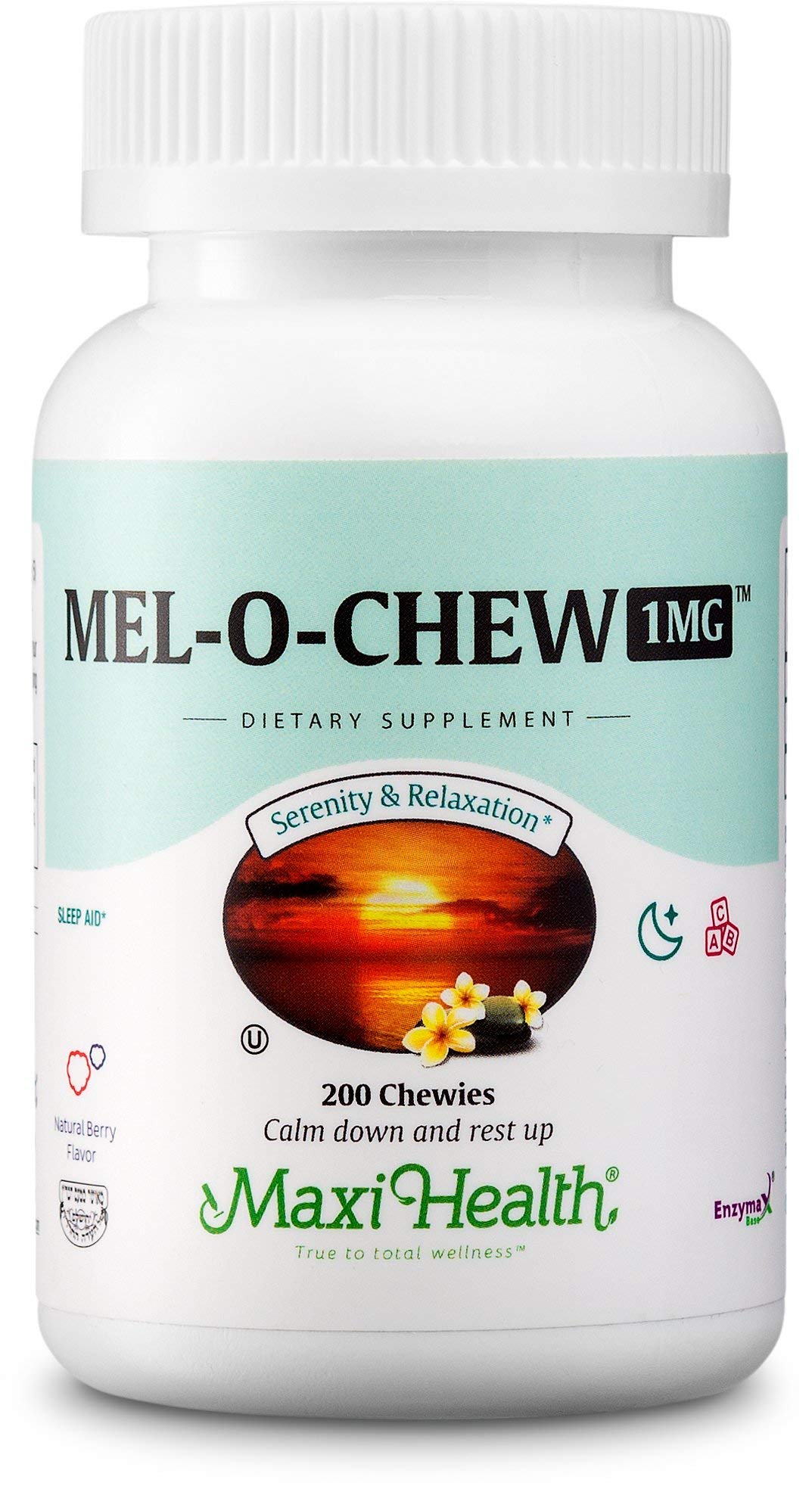 Maxi Health Melatonin 1mg Chewable Tablets - 200 Count